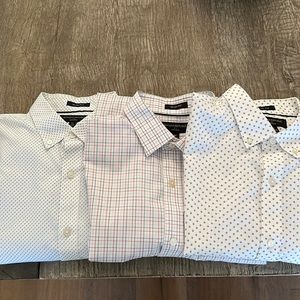 3 Banana Republic Mens Medium Slim Fit Button Down Dress Shirts
